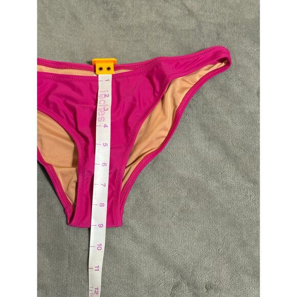 NWT J.Crew Fuscia Pink‎ Women Bikini Bottom Curved Waist Various Sizes Cheeky - Picture 2 of 3